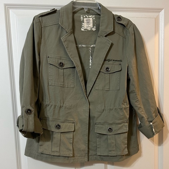 NWOT Matilda Jane Good Hart Austin Cargo Jacket, Green, Women’s Medium - Picture 2 of 10